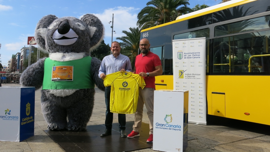 Guaguas Municipales y Ayuntamiento apuestan por la movilidad sostenible de los participantes en la LPA NightRun
