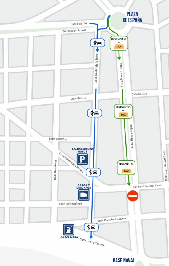 Mesa y López cerrará al tráfico este jueves 25 de octubre por las obras de la MetroGuagua