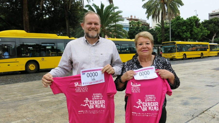 Guaguas Municipales colabora en la movilidad de la Carrera y Caminata contra el Cáncer de Mama