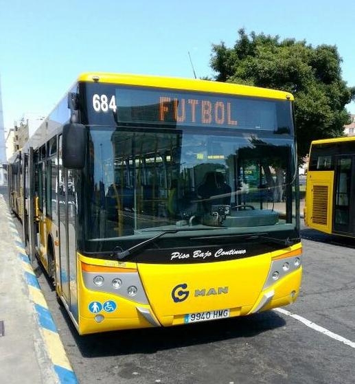 Guaguas Municipales activa el dispositivo “Fútbol” para el partido de este lunes entre la UD Las Palmas y Real Zaragoza