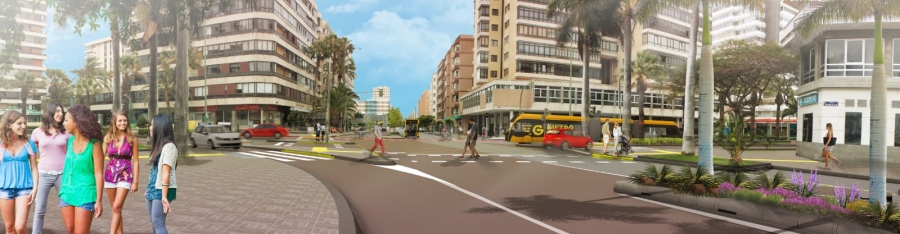 El Ayuntamiento inicia la segunda fase de las obras de la MetroGuagua en la calle Luis Doreste Silva