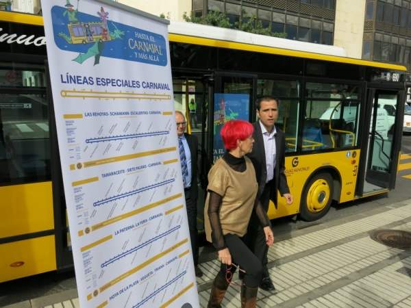 Guaguas Municipales ofrece 280.000 plazas en cuatro líneas especiales para facilitar los desplazamientos en las Noches del Carnaval 2014