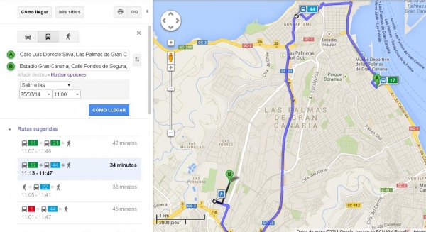 La aplicación ‘Planea tu ruta’ de la web de Guaguas Municipales supera los 78.000 usuarios en los dos primeros meses de funcionamiento 