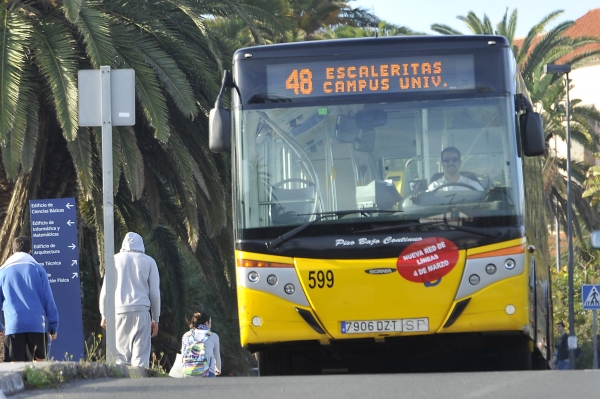 Guaguas Municipales potencia las conexiones al Campus de Tafira y dobla el número de líneas en la Nueva Red  