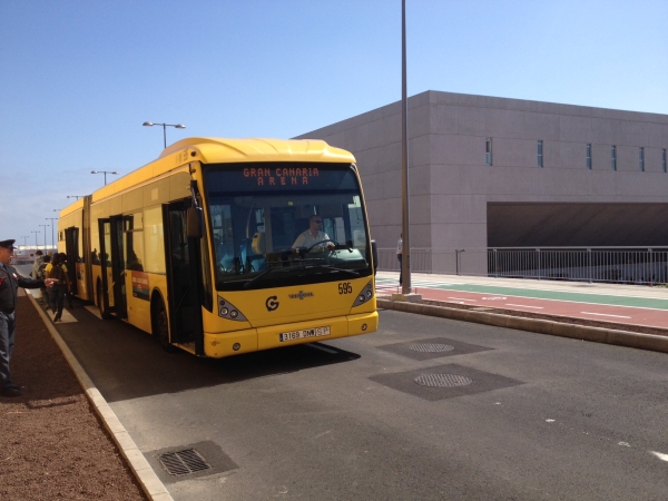 Guaguas Municipales organiza un dispositivo especial de transporte para el amistoso entre Estados Unidos y Eslovenia en el Gran Canaria Arena, previo a la Copa del Mundo de baloncesto