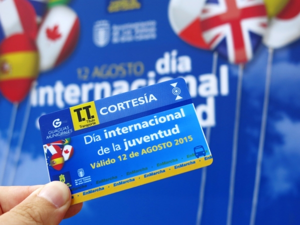 Guaguas Municipales apoya la celebración del Día Internacional de la Juventud con la cesión de 250 bonos especiales para facilitar la asistencia a las actividades en Las Canteras y Alcaravaneras